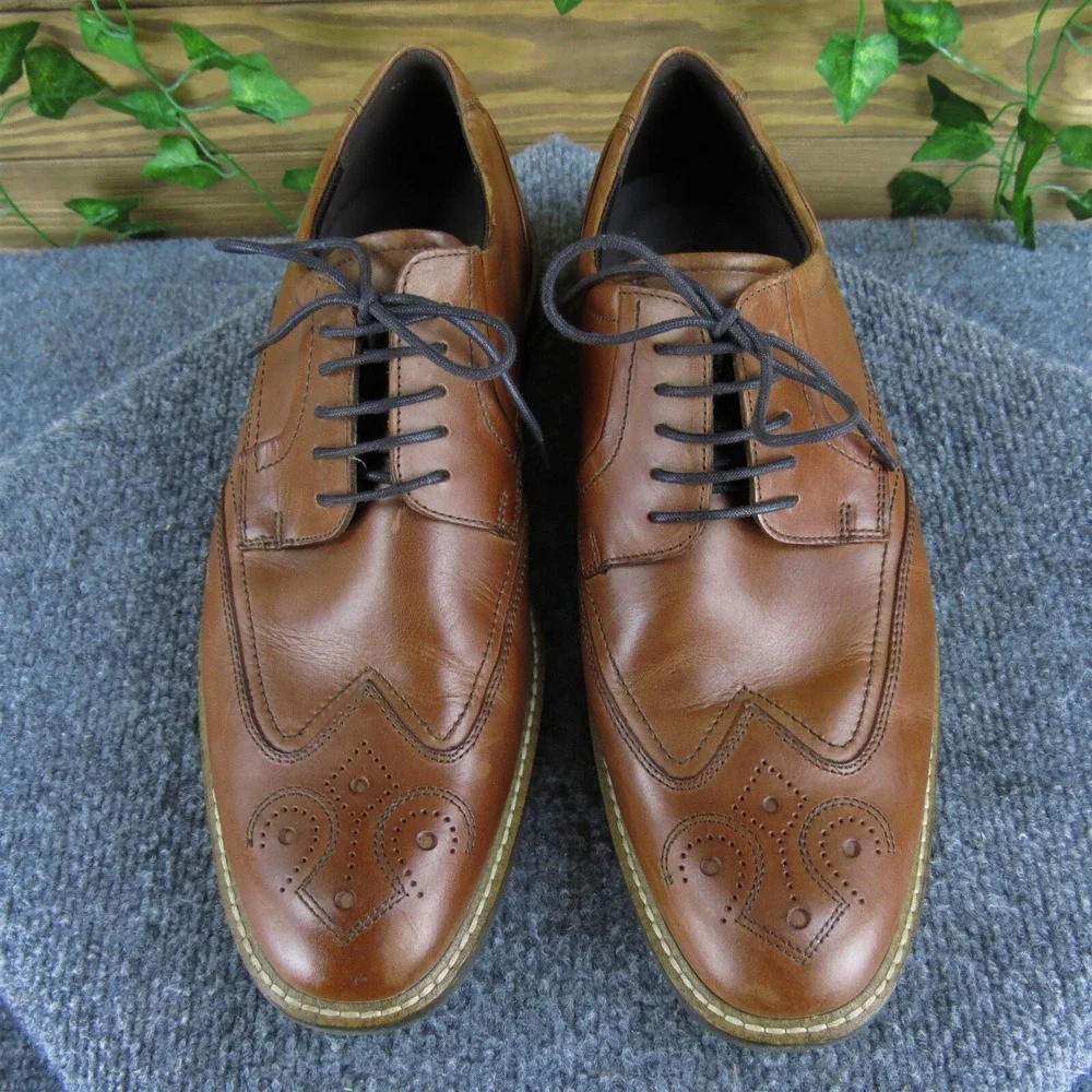 Ecco Men's  Derby Oxfords Brown Leather Size 42 Medium Gently Used‎ 2025
